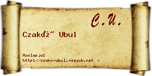 Czakó Ubul névjegykártya